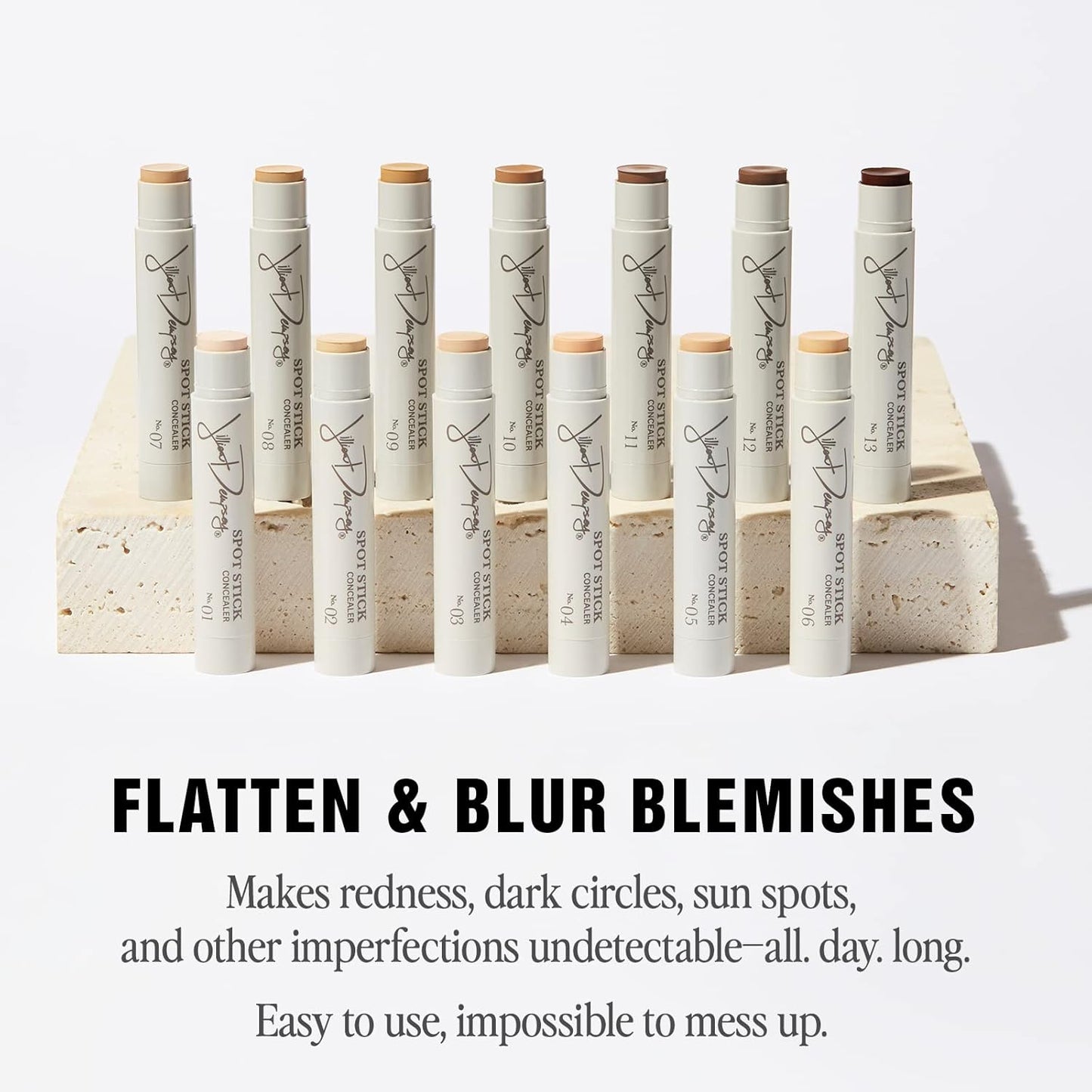 Jillian Dempsey Spot Stick Concealer | Easy Blending Matte Concealer for Blemishes & Uneven Skin Tones | Shade No. 02: Fair with Yellow Undertones