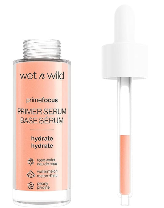 wet n wild Prime Focus Primer Serum for Face, Hydrating for Dry Skin, Makeup Primer Serum