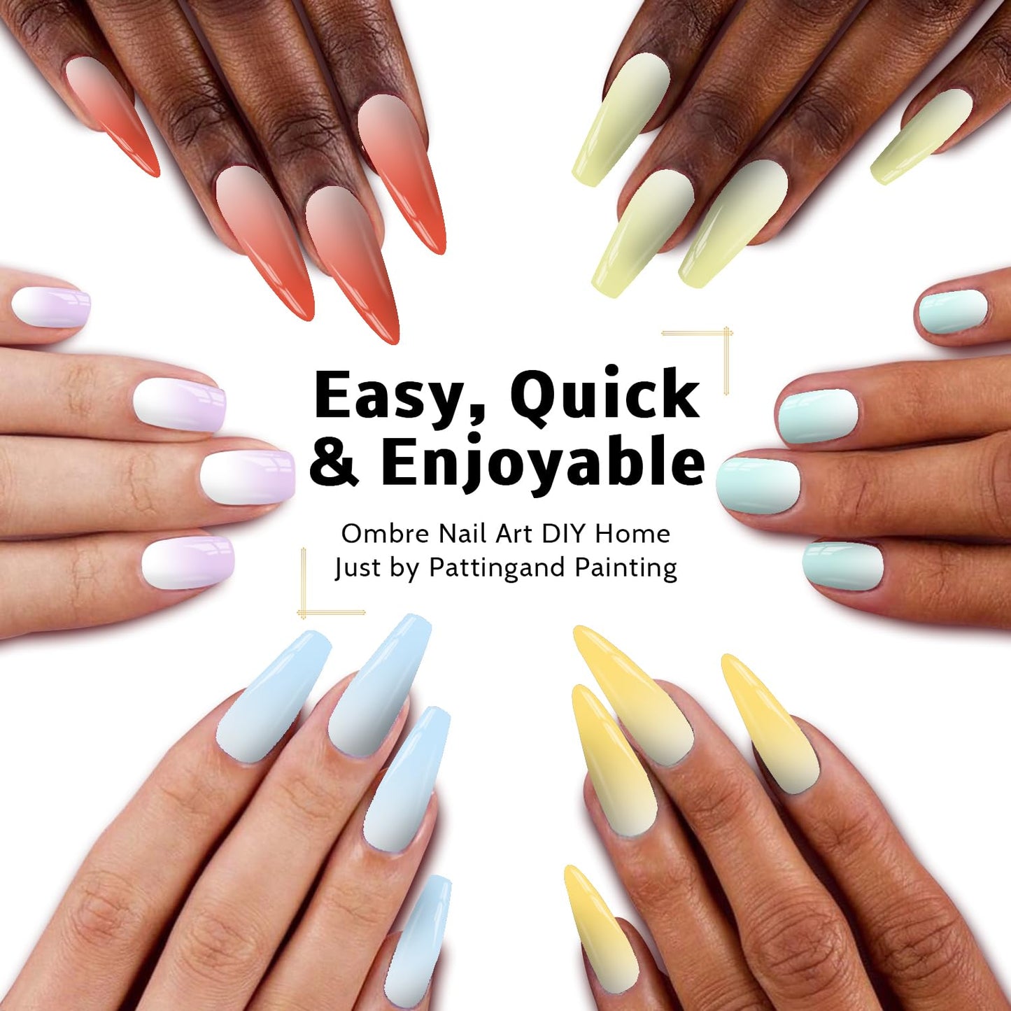 Sponge Pat Paint Nail Gel & Tools Kit, 9 Colors Ombre Nails Gradient Gel Nail Blush Blooming Aura Nails Drawing Stripper Floral Painting Nail Art, No Wipe, UV/LED Curing (9 Colors Set A)