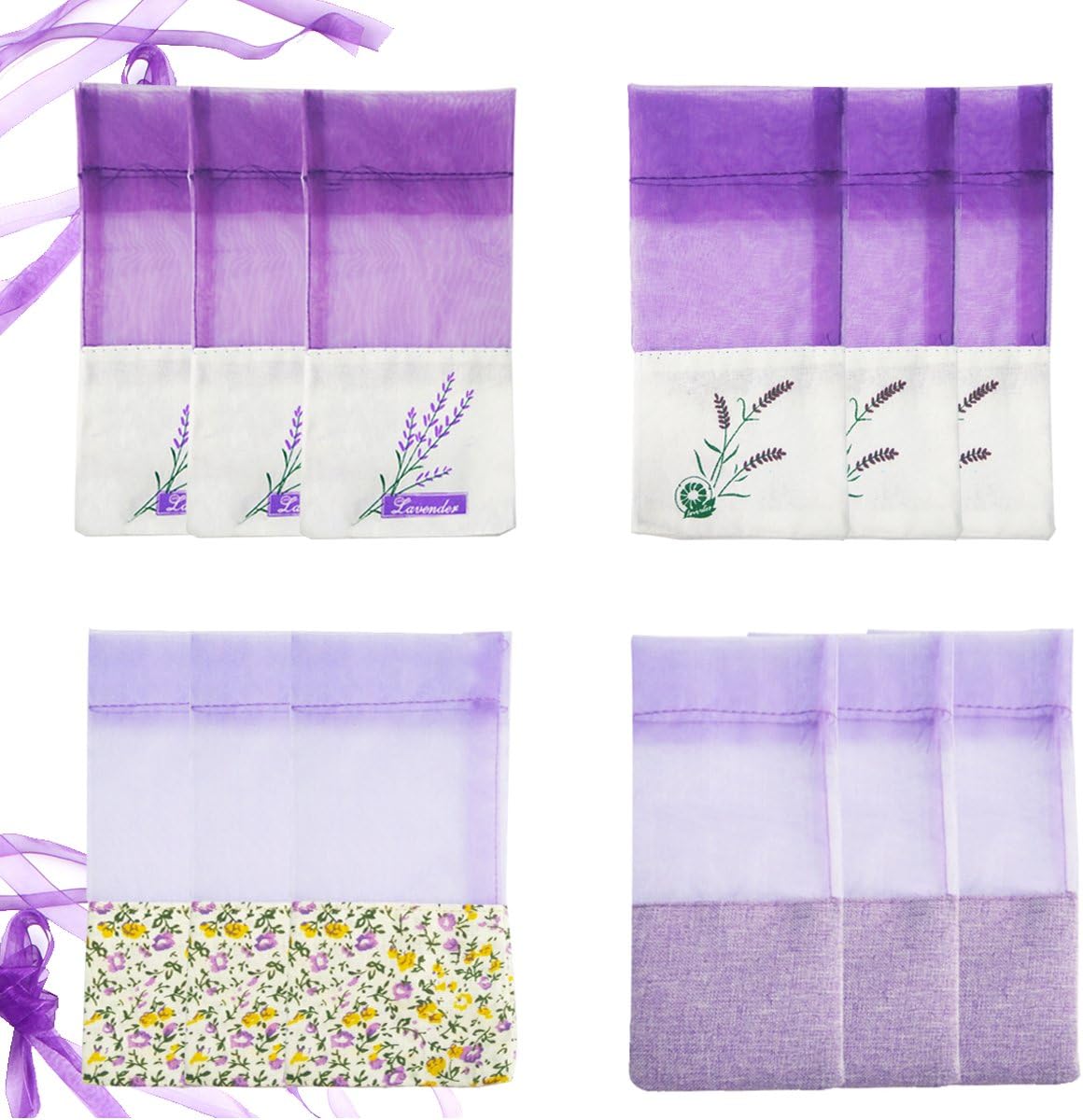 Sachet Empty Bags Linen Fabric Bags Organza Gauze Bags for Lavender, Spice and Herbs