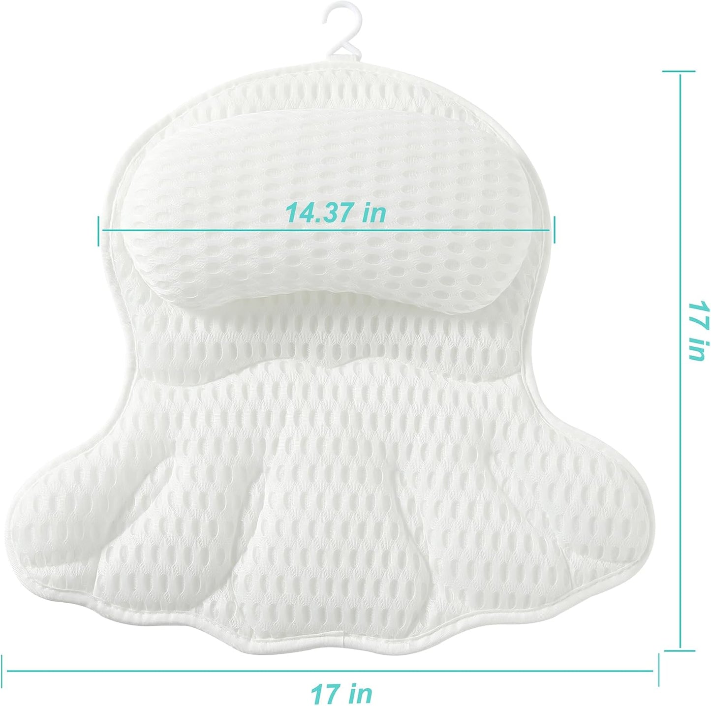 Bath Pillow Bathtub Pillow for Neck Back Support 4D Bath Tub Pillow with 6 Strong Suction Perfect Bath Gift for Women