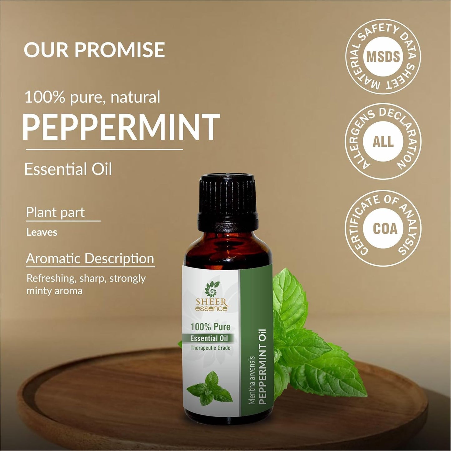 Peppermint Oil -(Mentha Arvensis)- Essential Oil 100% Pure Natural Undiluted Uncut Therapeutic Grade Oil 8.45 Fl.OZ