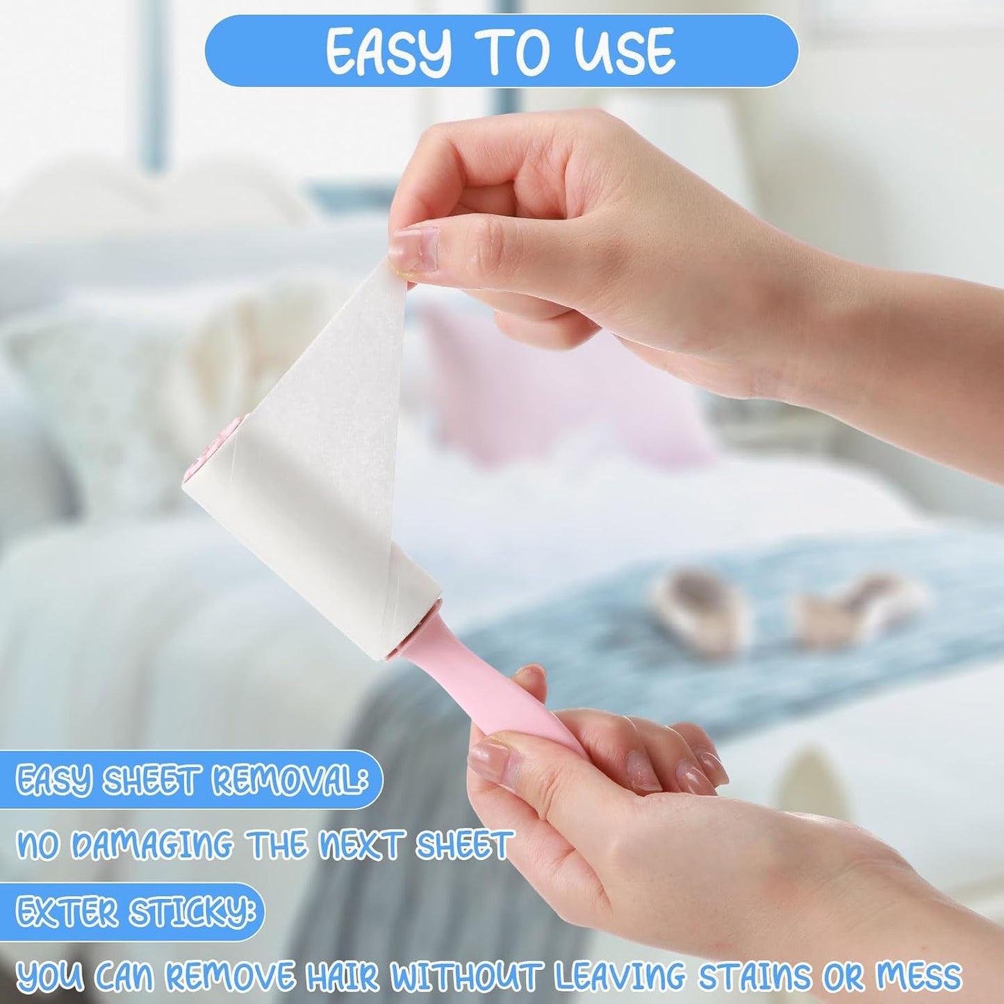 Hushee 60 Pcs Bulk Mini Lint Roller for Pet Hair and Clothes Lint Roller Travel Size Removers Sticky Removing Tool for Travel, Gift Bags, Furniture, Car Seat