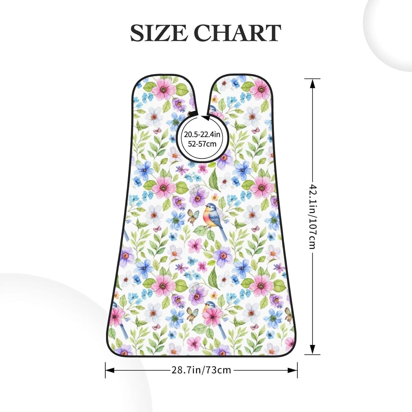 Non-Stick Beard Bib for Shaving, Watercolor Floral Vintage Flowers and Birds Butterflies Peony Flower Shave Bib, Waterproof Hair Catcher with Suction Cups, Grooming Apron Men Husband