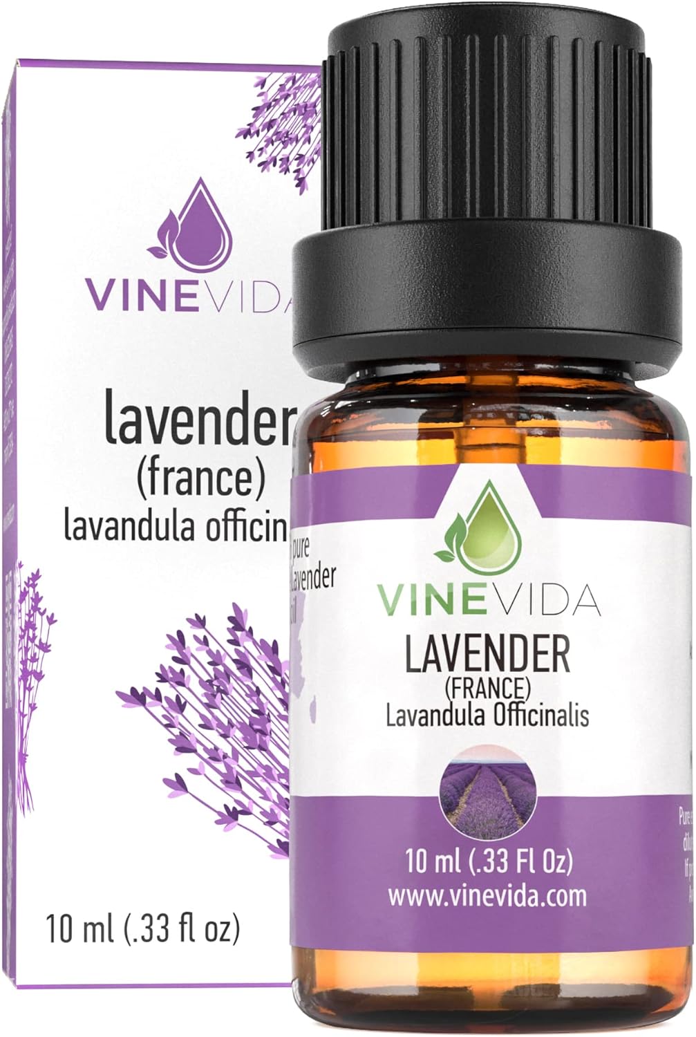 VINEVIDA Lavender France Essential Oil 10 mL - Undiluted Lavender Oil 10 mL - Lavender Candle Oil Scent - DIY Candle Scents for Candlemaking - 10 mL Essential Oil for Soap Making Safe for Skin