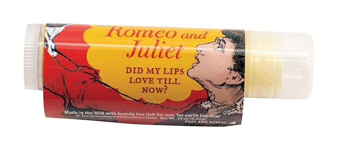 Read My Lips Lip Balm - Full Text of Romeo & Juliet Balcony Scene Under Label, Pear Flavored - Cruelty-Free and Made in the USA from Natural and Imported Ingredients