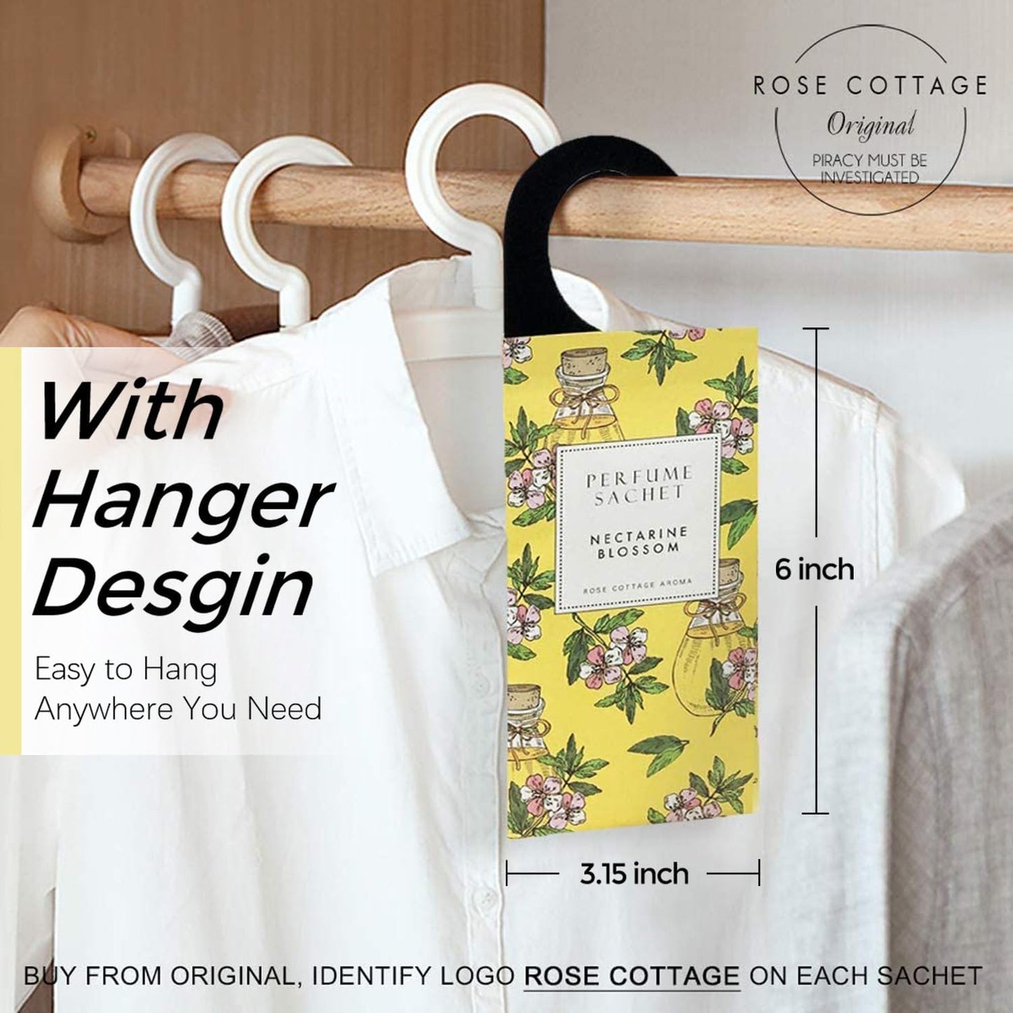 Large 12 Packs Apricot Blossom Hanging Closet Air Freshener Scented Sachets Long Lasting Smell Goods