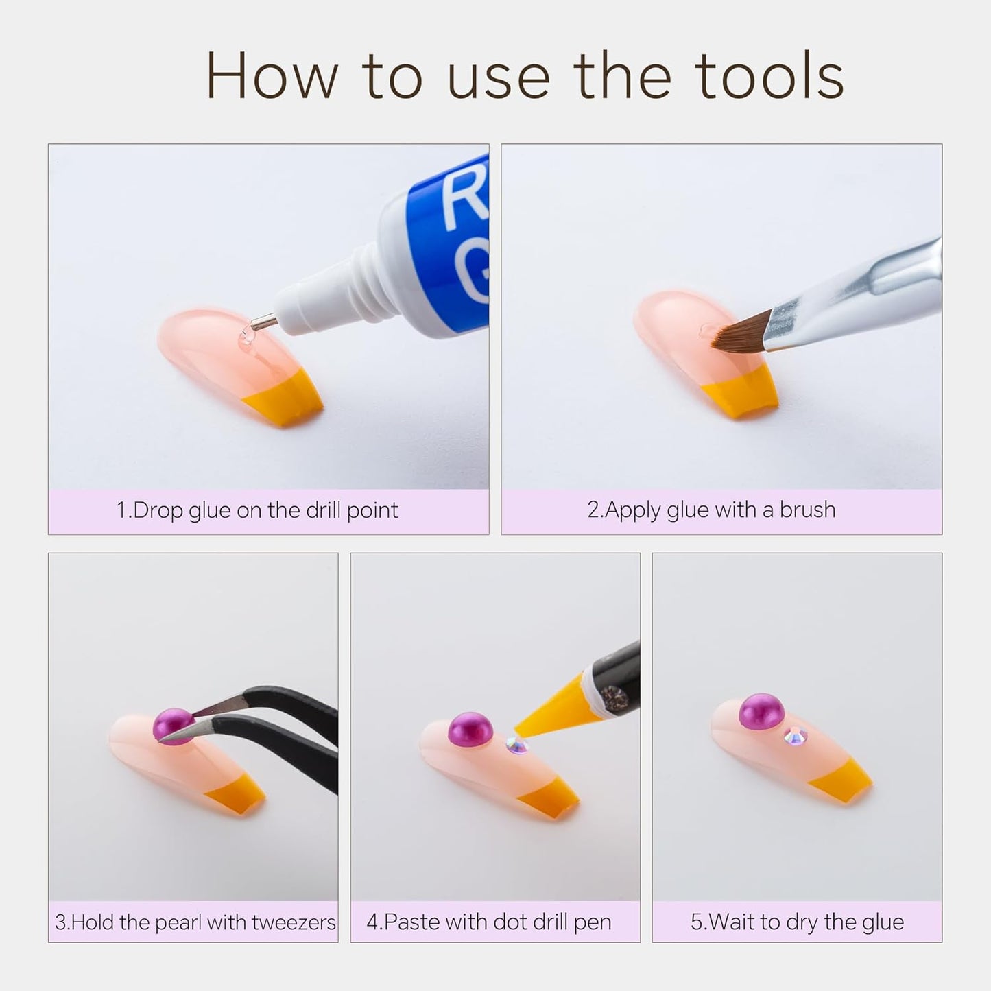 60g Dark Blue Flat Back Pearls Rhinestones for Crafts Mixed Size 3mm-10mm AB Color Round Half Pearls Flatback Pearl Beads and Resin Rhinestones Set for Face Art with Glue