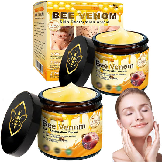 2PCS Bee Venom Skin Restoration Cream, Bee Venom Skin Treatment Cream, Effectively Reducing Blemishes & Comprehensive Moisturizer for All skin Types