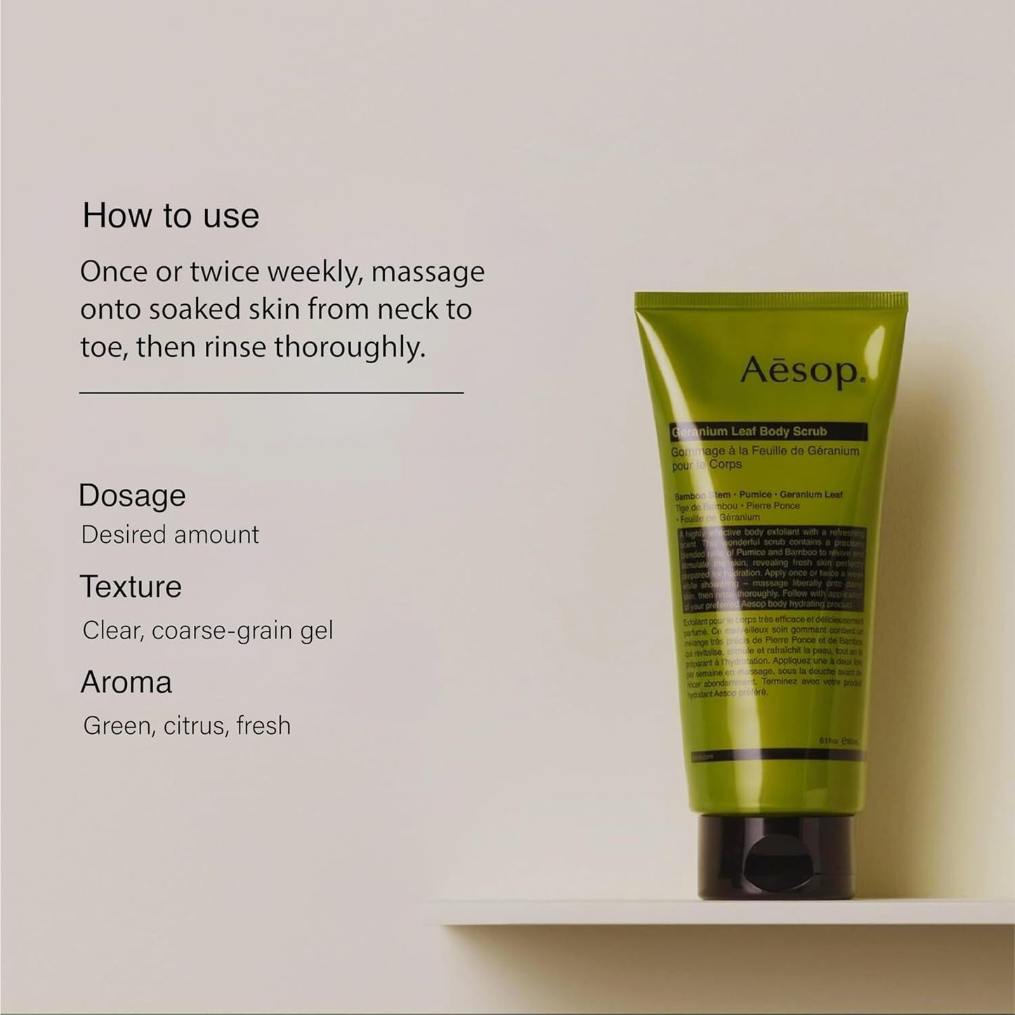 Aesop Geranium Leaf Body Cleanser + Scrub | 16.9 oz + 6.2 oz