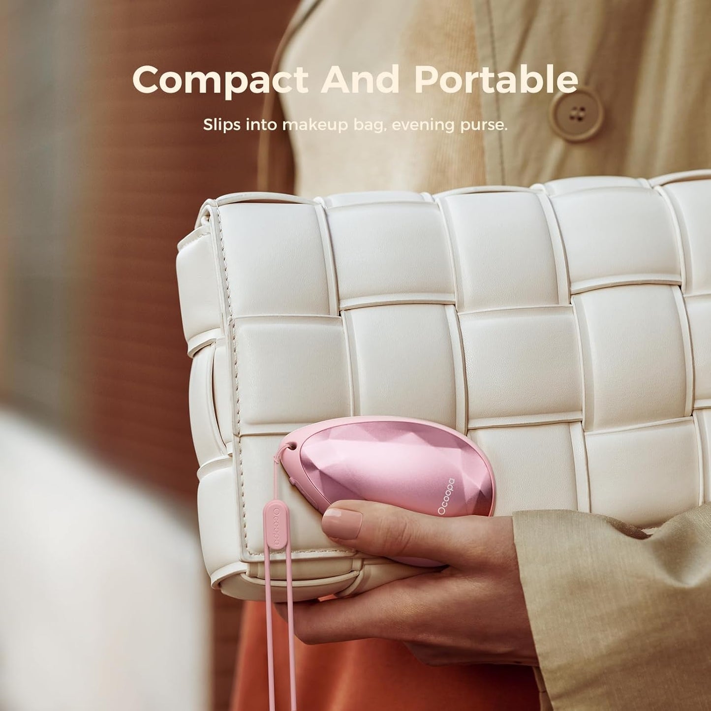 OCOOPA Women Rechargeable Hand Warmers 2 Pack, Portable, Stylish, Diamond-Shape Magnetic Electric Handwarmer, Reusable Pocket Heater, 2025 Tech Gifts for Christmas, Raynaud, Hiking, Camping, UT4 Rare