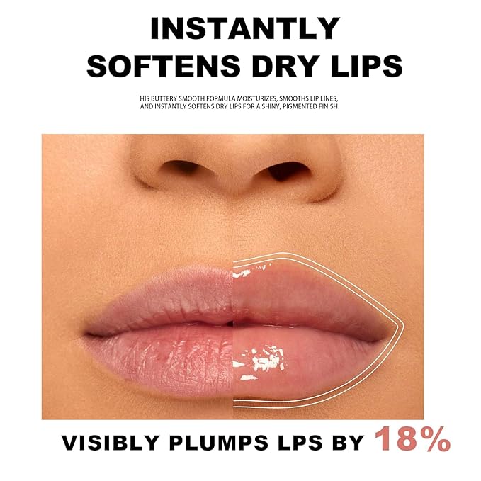 Lip Balm Click Slick, Honey Melting Lip Glow Oil, Moisturizing and Long-lasting Lip Plumper, Non Sticky Lipstick with Coconut Oil (08 Mulberry)