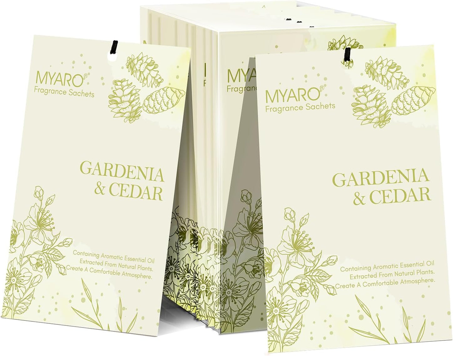 Sachets for Drawers and Closets, MYARO 12 Packs Gardenia & Cedar Scented Sachet Bags, Home Fragrance Perfume Smell Goods for House