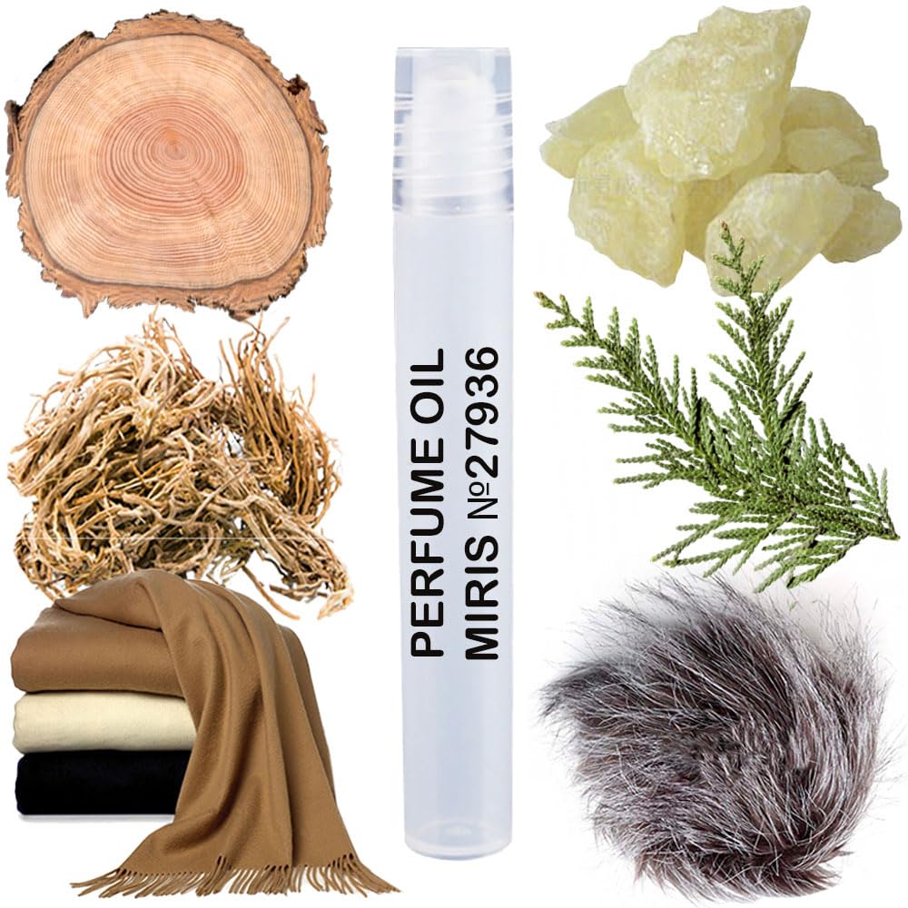 MIRIS Perfume Oil No. 27936, Inspired by Encre Noire Pour Homme, Long-Lasting Men Roll-On, Rollerball 0.34 Fl Oz / 10 ml