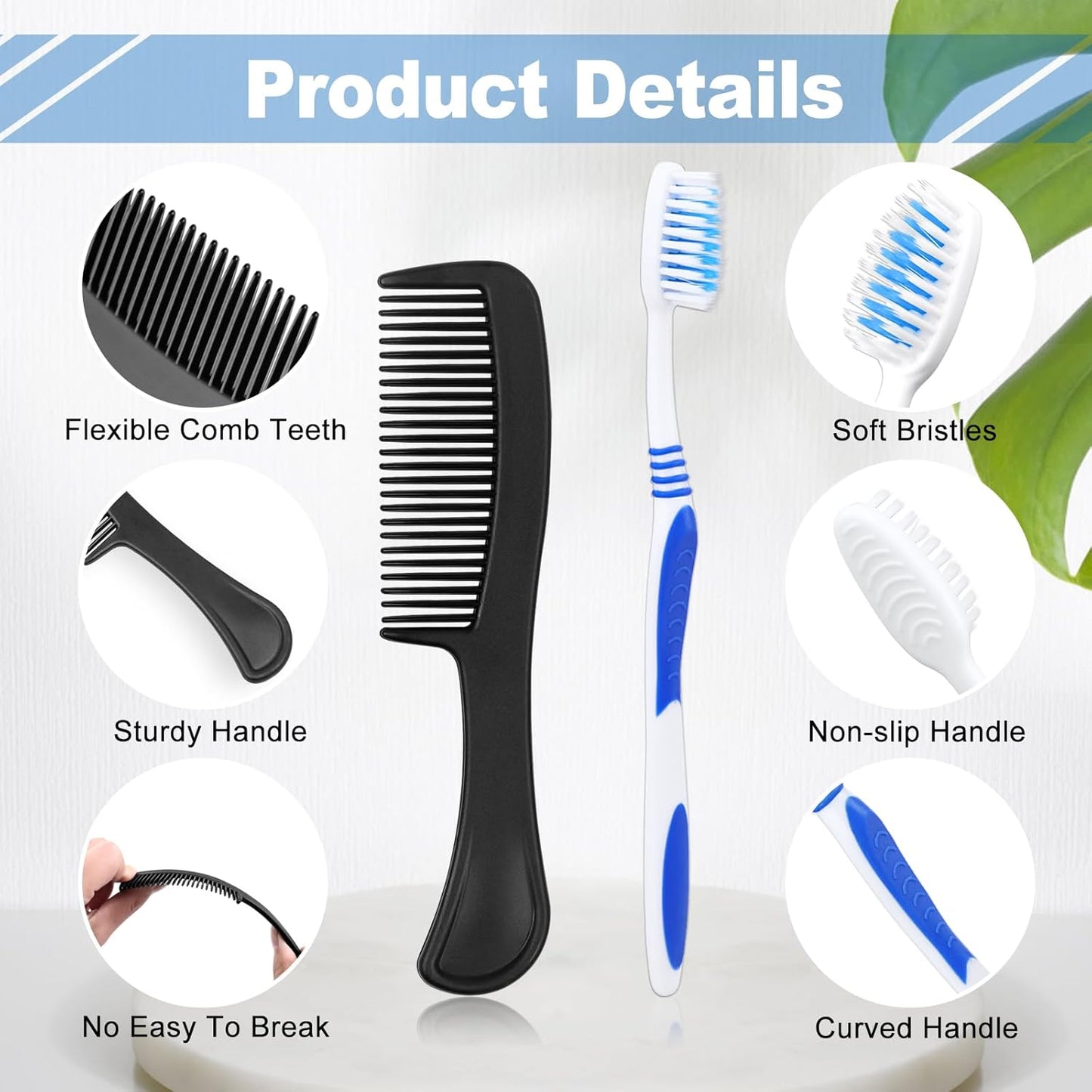 Pack of 50 Hygiene Kit, Hygiene Kit Bulk, Individually Packed, Travel Hygiene Kit with Toothbrush, Toothpaste, Comb, Shampoo, Soap and Floss Picks, Home, Suitable for Hotel, Camping, Travel