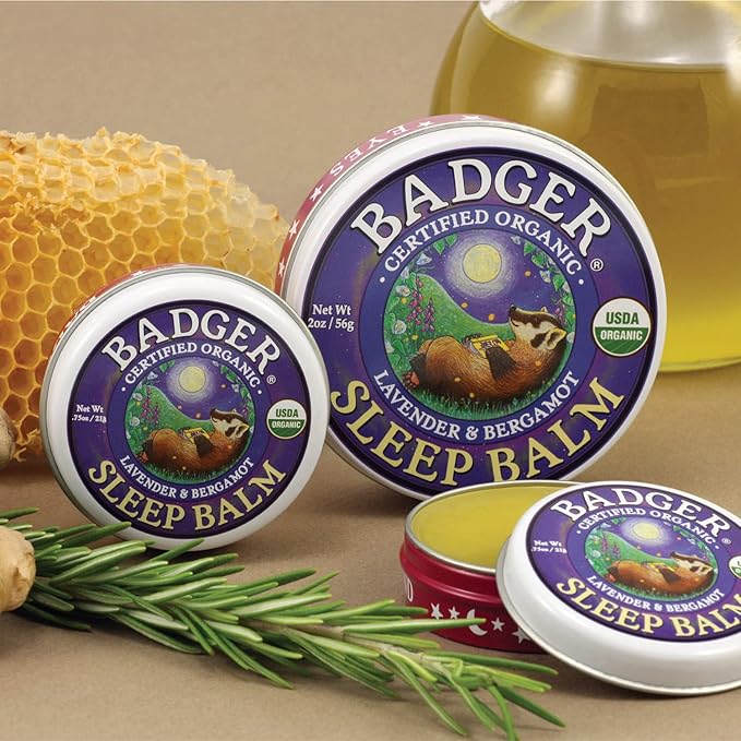 Badger - Sleep Balm, Lavender & Bergamot, Natural Sleep Balm, Scented Relaxing Balm for Children and Adults, Calming Night Balm, Organic Sleep Balm, 0.75 oz (3 Pack)