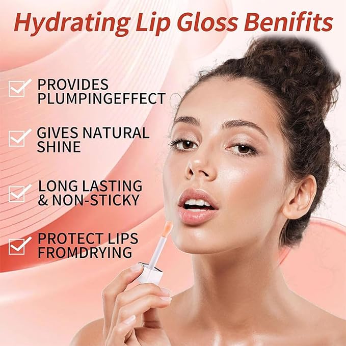 Hydrating Lip Glow Oil, Lip Oil Gloss Transparent Toot Tinted Nourishing Long Lasting Repairing Lightening Lip Lines (BERRY) 0.2 OZ