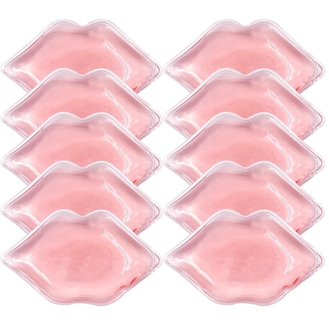 Lip Ice Pack for Cosmetic (10 PCS)，Ice Pack After lip ice treatment, reusable ice pack lip shape ice pack to relieve pain and relax lips, anti-aging lip care ice pack to reduce lip swelling