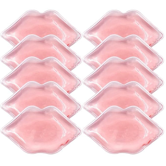 Lip Ice Pack for Cosmetic (10 PCS)，Ice Pack After lip ice treatment, reusable ice pack lip shape ice pack to relieve pain and relax lips, anti-aging lip care ice pack to reduce lip swelling