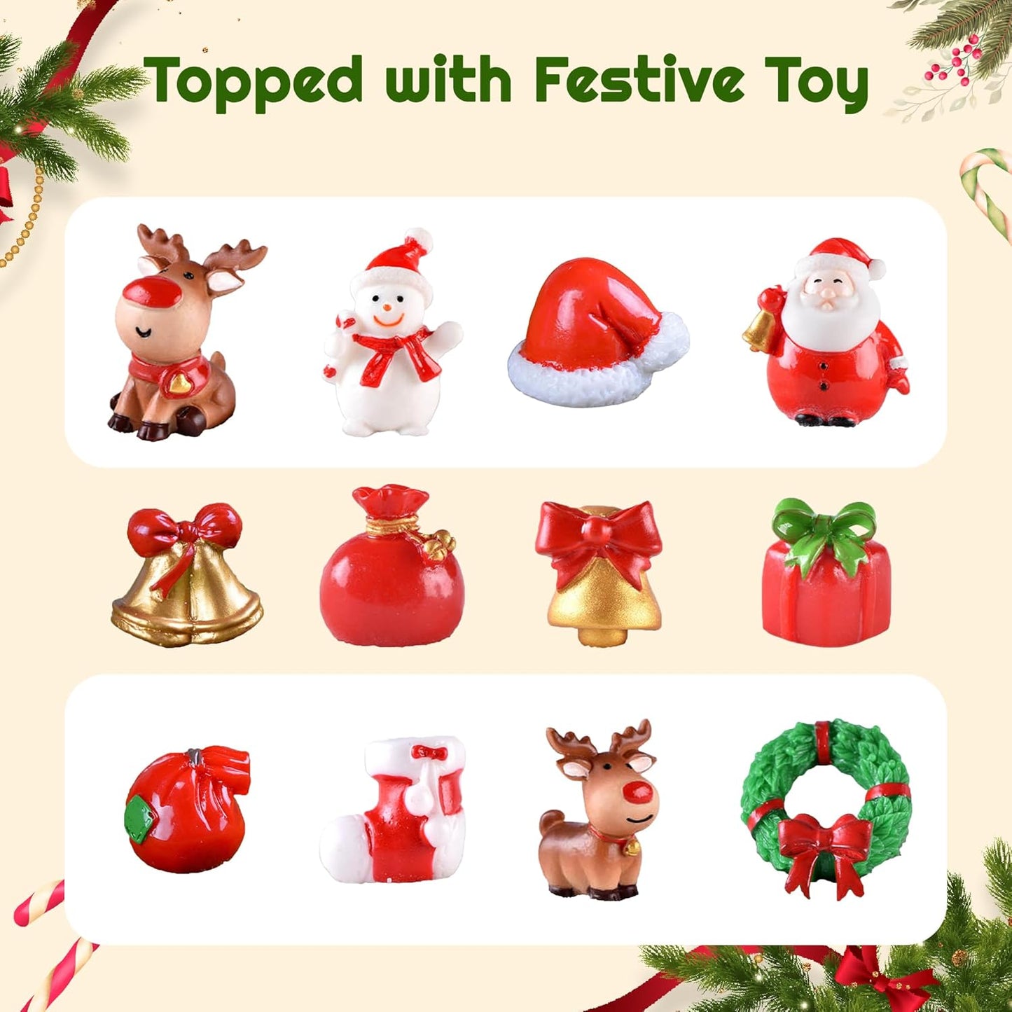 EvolutionUSA - Christmas Bath Bombs for Kids, Holiday Bath Bombs with Surprise Inside, Perfect Christmas Stocking Stuffers or Festive Holiday Bathombs Set, Natural & Hypoallergenic Bath Ball Set