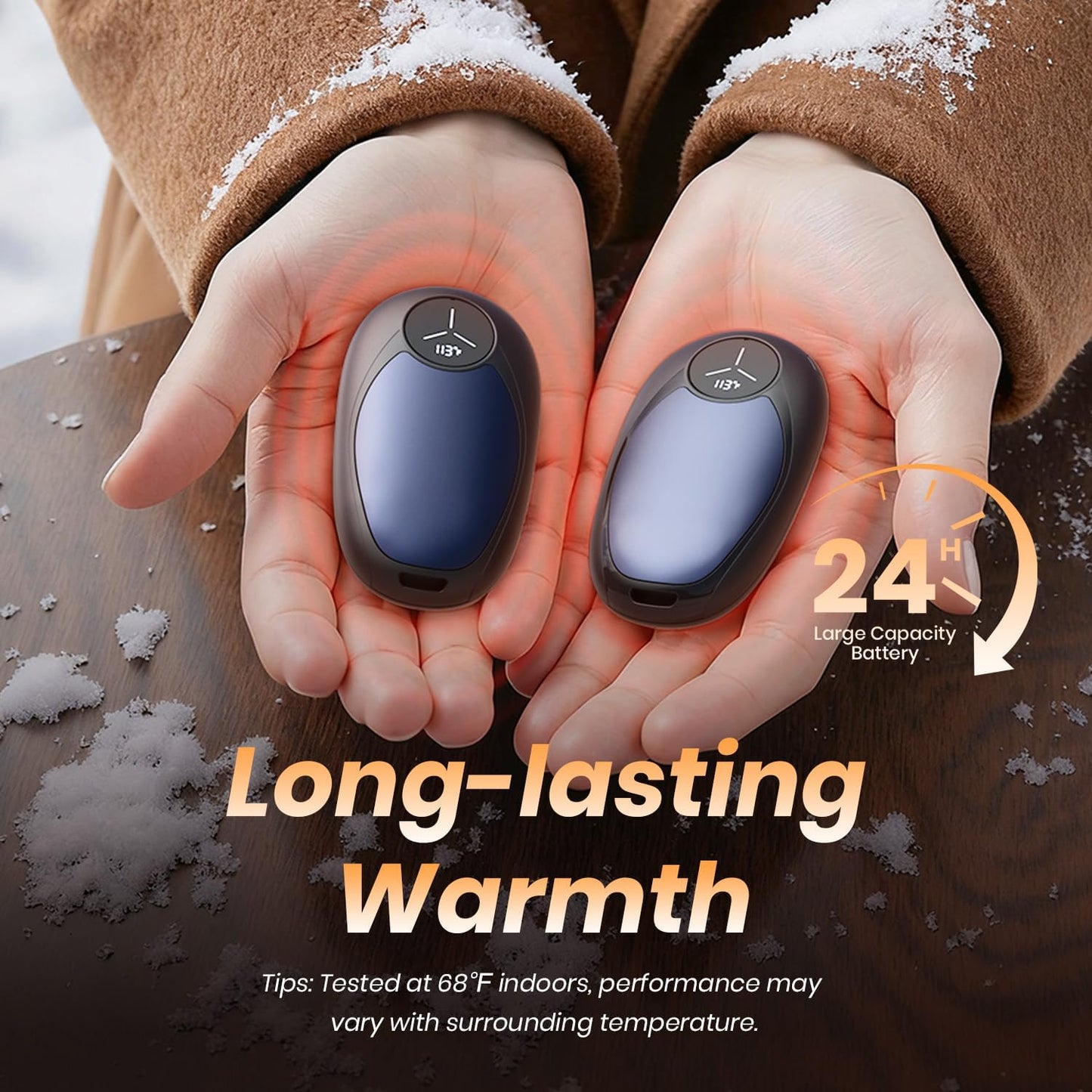 Hand Warmers Rechargeable 2 Pack Electric Hand Warmer Magnetic, Ultrathin Portable Handwarmers Gifts for Men Women Christmas Hiking Golf Hunting Accessories (Black)