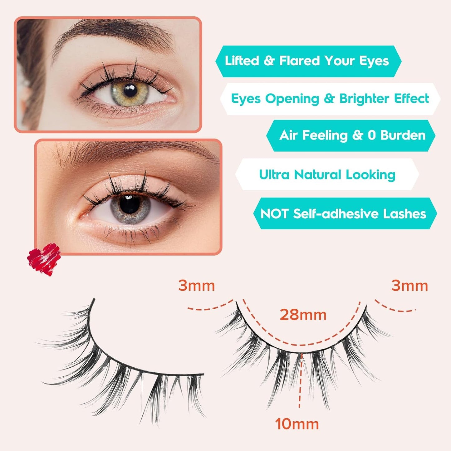 Manga Lashes Natural Look Anime Eyelashes Wispy 3D Volume 0.1MM Thin Band Manhua Lash Korean Asian Style 10mm Short Eyelash C Curl 7 Pair Siligli