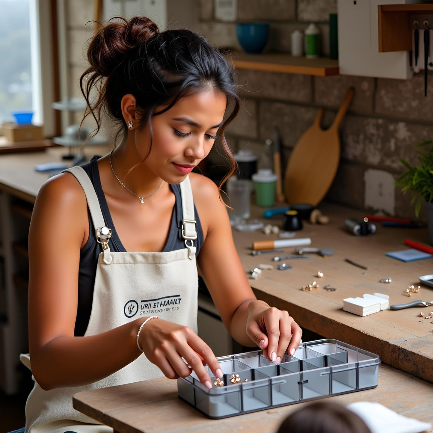 Plastic Organizer Box,12 Grids Clear Bead Organizer Compartment Box with Removable Dividers for Parts,Bead Storage Earring Container Tool Hair Accessories,grey
