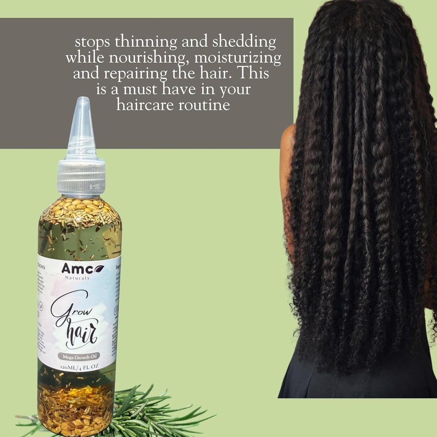 Fast Hair Growth Oil, Extra Strength Hair Oil, Thicker, Stronger Hair, Nourishing & Moisturizing Hair Oil 4 Fl Oz