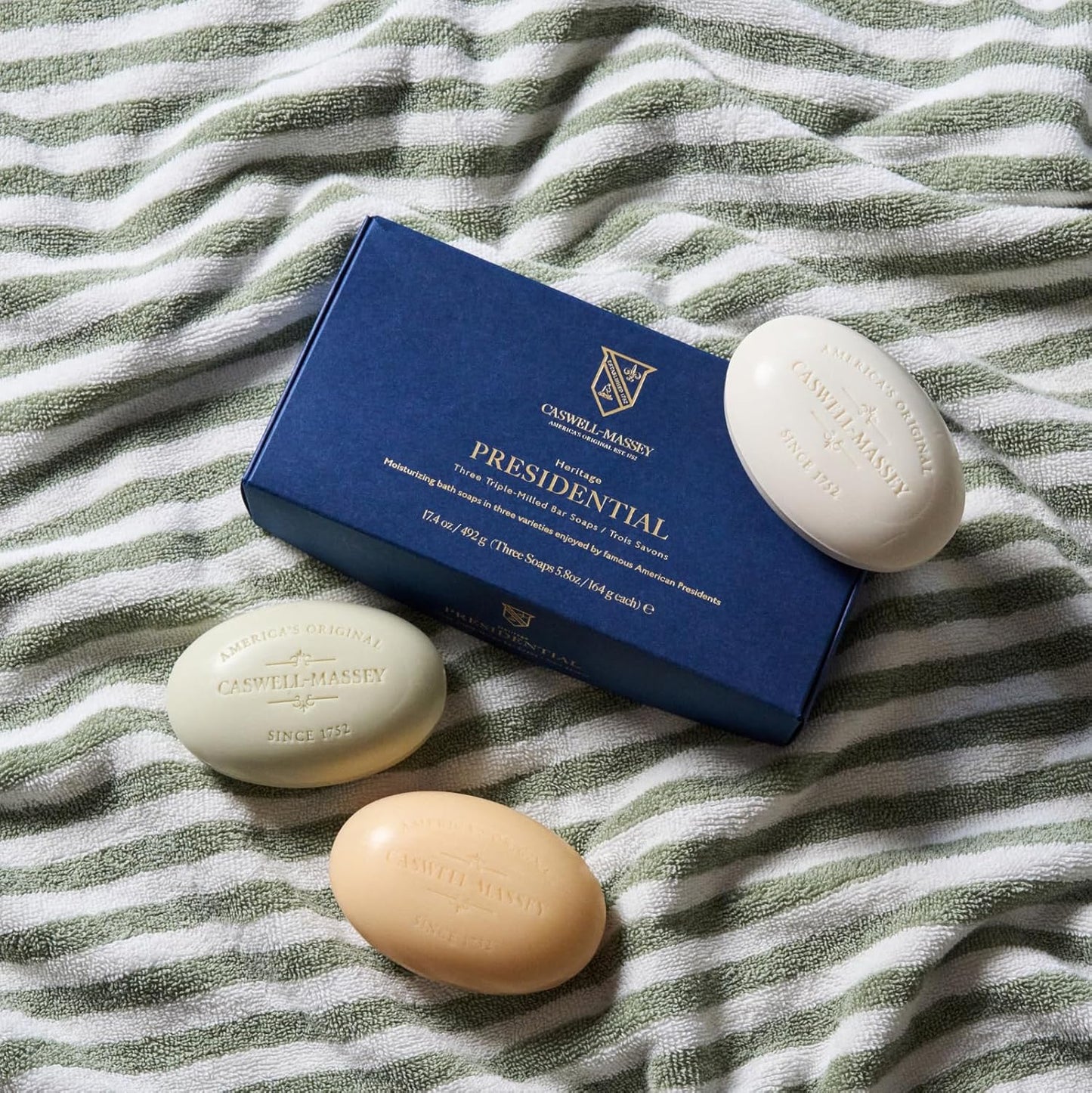 Caswell-Massey Men’s Bar Soap, Moisturizing Body Wash for Bath or Shower, Men’s Soap Bar for All Skin Types, Essential Oils & Plant-Based, Number Six, Almond, & Jockey Club, 3 (5.8 oz bar) Gift Set