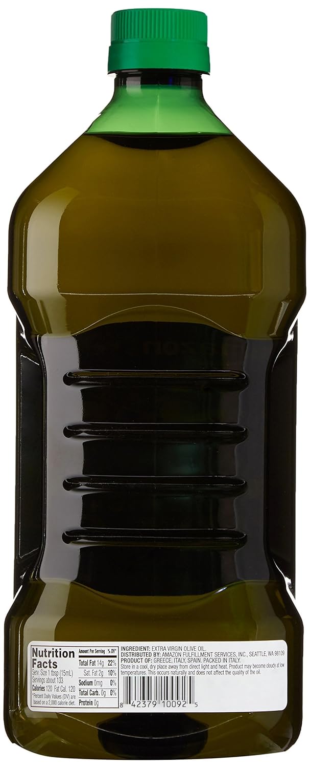 Amazon Fresh, Mediterranean Blend Extra Virgin Olive Oil, 3.6 Fl Oz (2L)