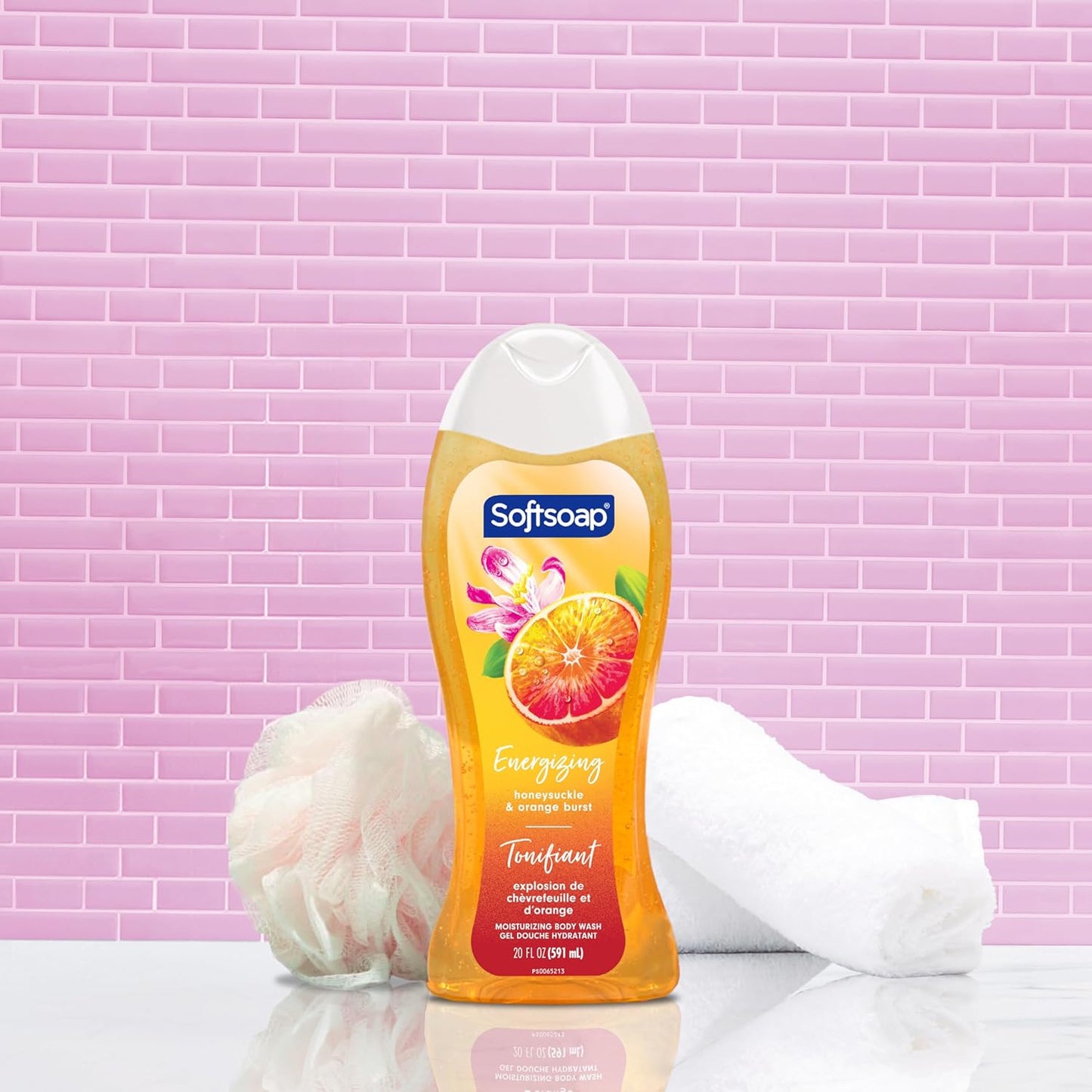 Softsoap Body Wash, Honeysuckle & Orange Burst Body Wash, 20 Ounce, 4 Pack