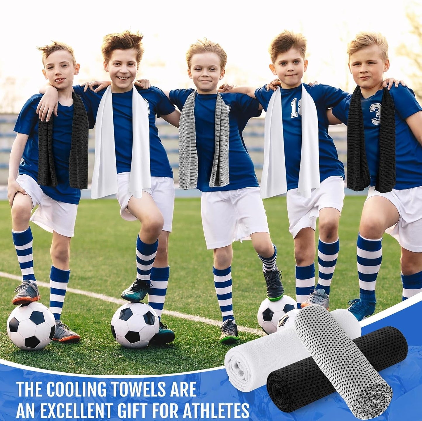 Hosuly 30 Pack Cooling Towels, 40"x12" Ice Breathable Soft Chilly Sweat Rag Microfiber Workout Rags for Gym Cooling Towels for Neck and Face for Yoga Golf Sport Running