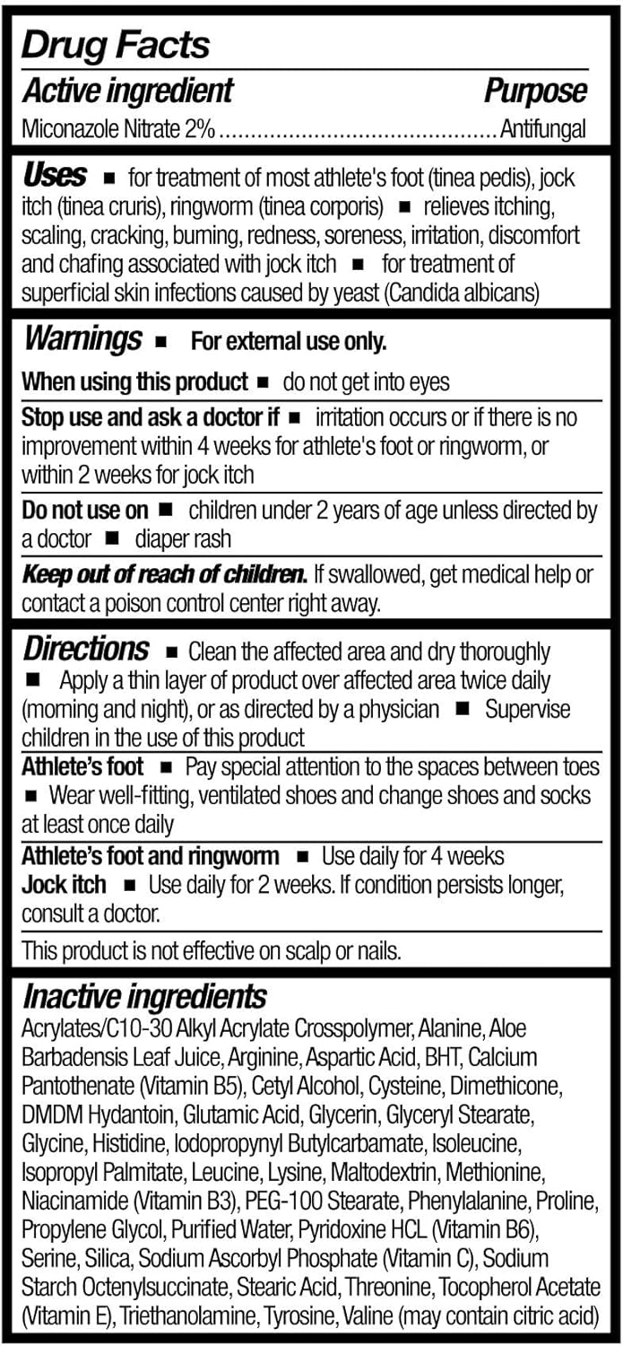 Thera McKesson’s Antifungal Cream, 2% Miconazole Nitrate, Body, Skin, Athletes Foot Treatment - Relief for Ringworm, Jock Itch - 4 oz, Pack of 2