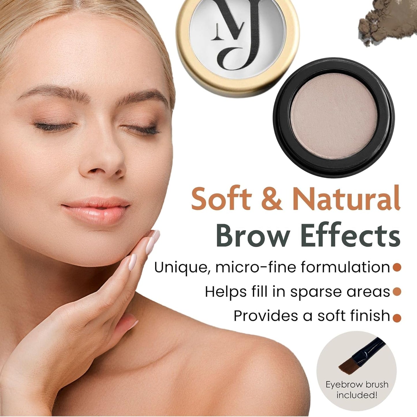 Eyebrow Powder, High Colour Pigmentation, Cruelty-Free & Vegan, Natural & Even Eyebrows (Ash Blonde)