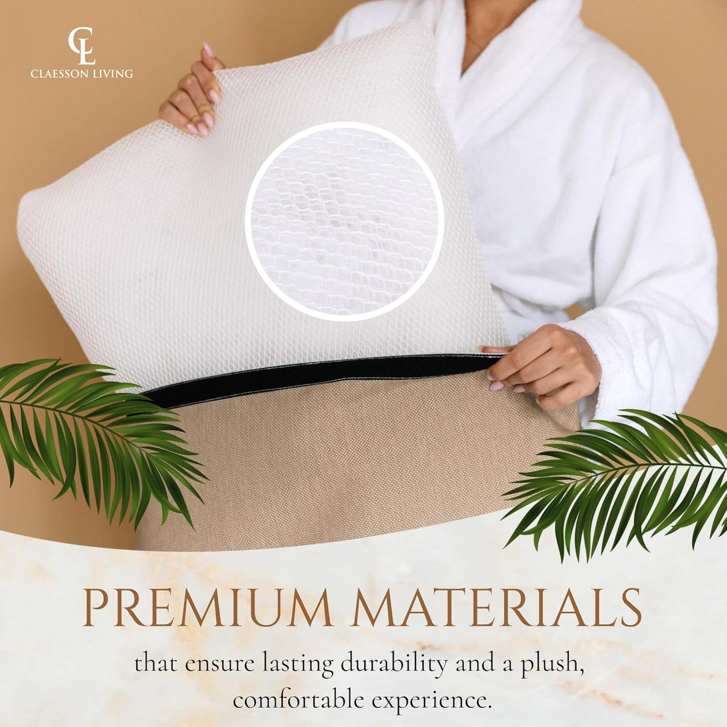 Luxury Bath Pillow for Tub - Thick and Comfortable Bathtub Pillow Support for Head and Neck and Back - Washable Quick-Drying Bath Pillows - Bath Cushion for Home Spa - Fits Any Bathtub - Sand