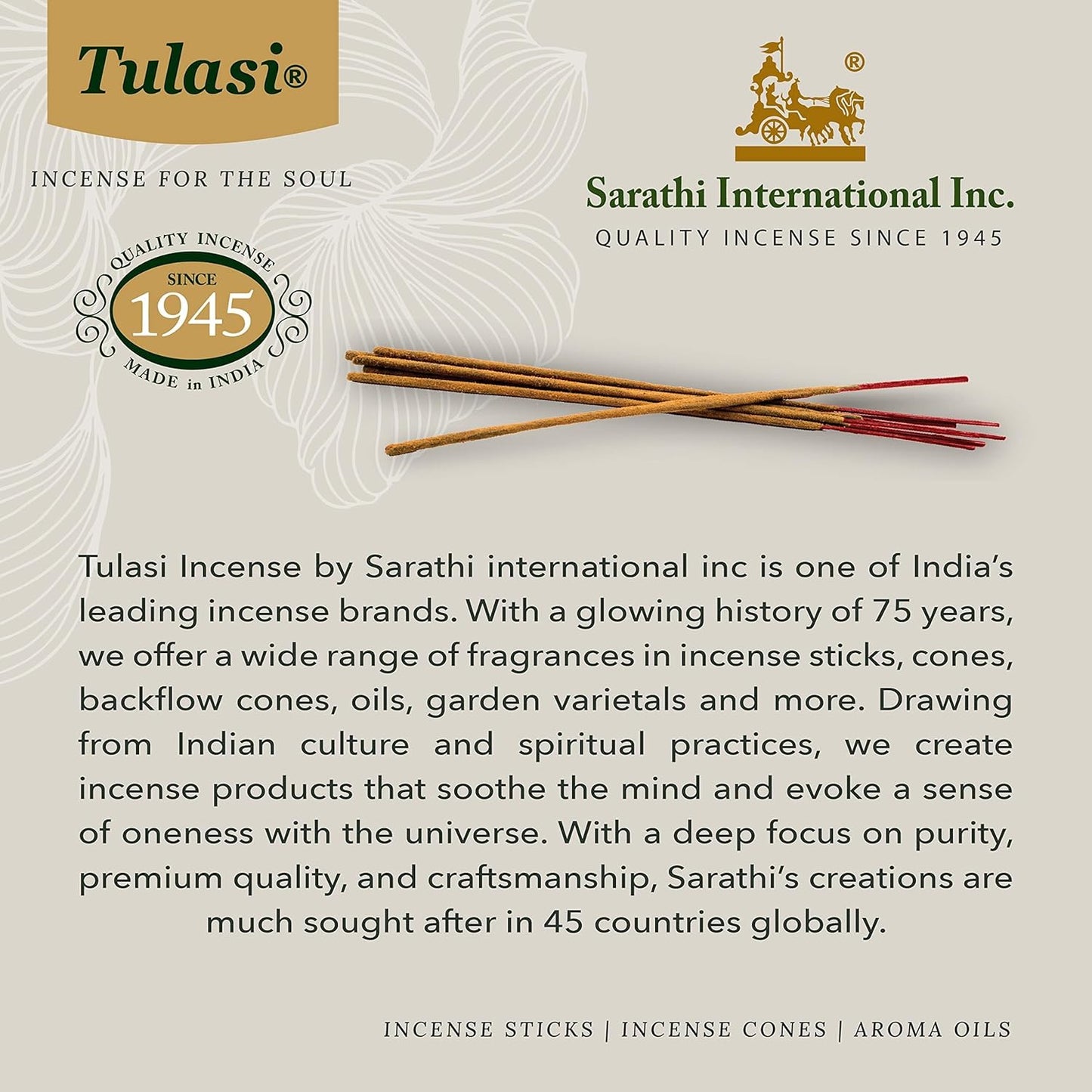 Tulasi White Sage Smudge Incense Sticks Pack – 48 Natural Smudge Sticks (6 Boxes x 8), Long Burning (55 Min), Aromatherapy, Spiritual Cleansing, Meditation, Mood Lifting, Air Purifying Incense