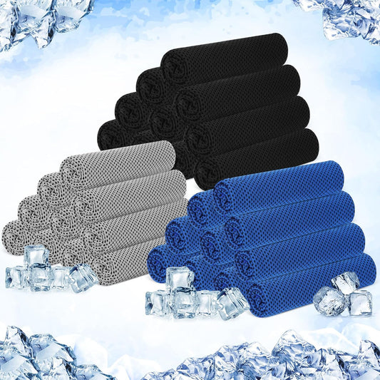 Hosuly 30 Pack Cooling Towels, 40"x12" Ice Breathable Soft Chilly Sweat Rag Microfiber Workout Rags for Gym Cooling Towels for Neck and Face for Yoga Golf Sport Running