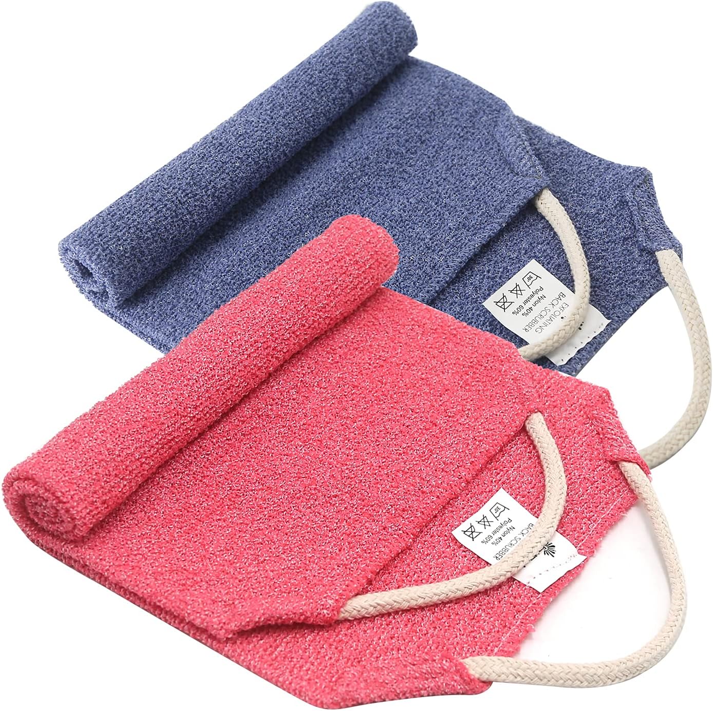 Evridwear Exfoliating Back Scrubber for Shower - Double-Sided Body Scrubber with Handles, Deep Clean, Massage & Exfoliate Back Washer for Men & Women, Invigorates Skin & Circulation