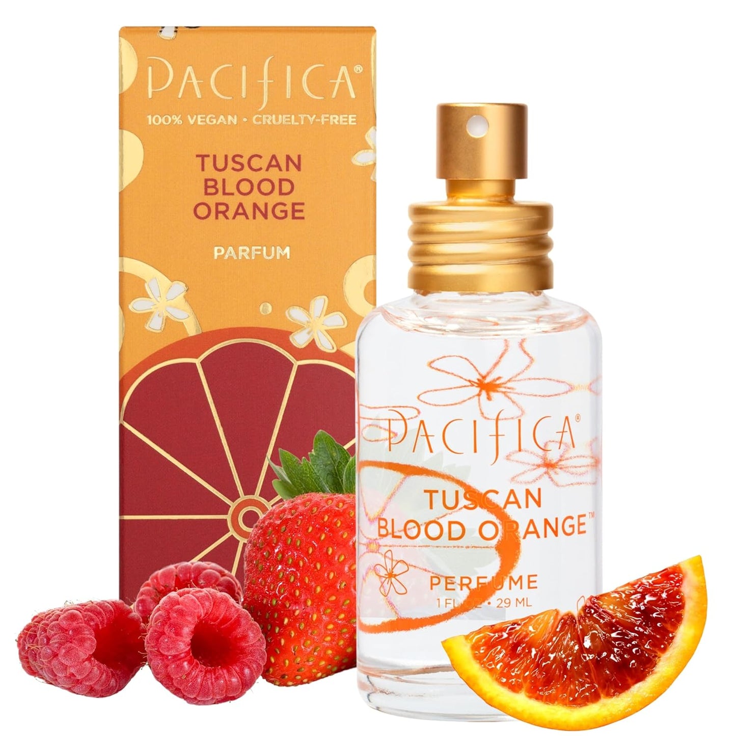 Pacifica Tuscan Blood Orange Perfume Spray for Women - Vegan, Cruelty-Free, Made in USA