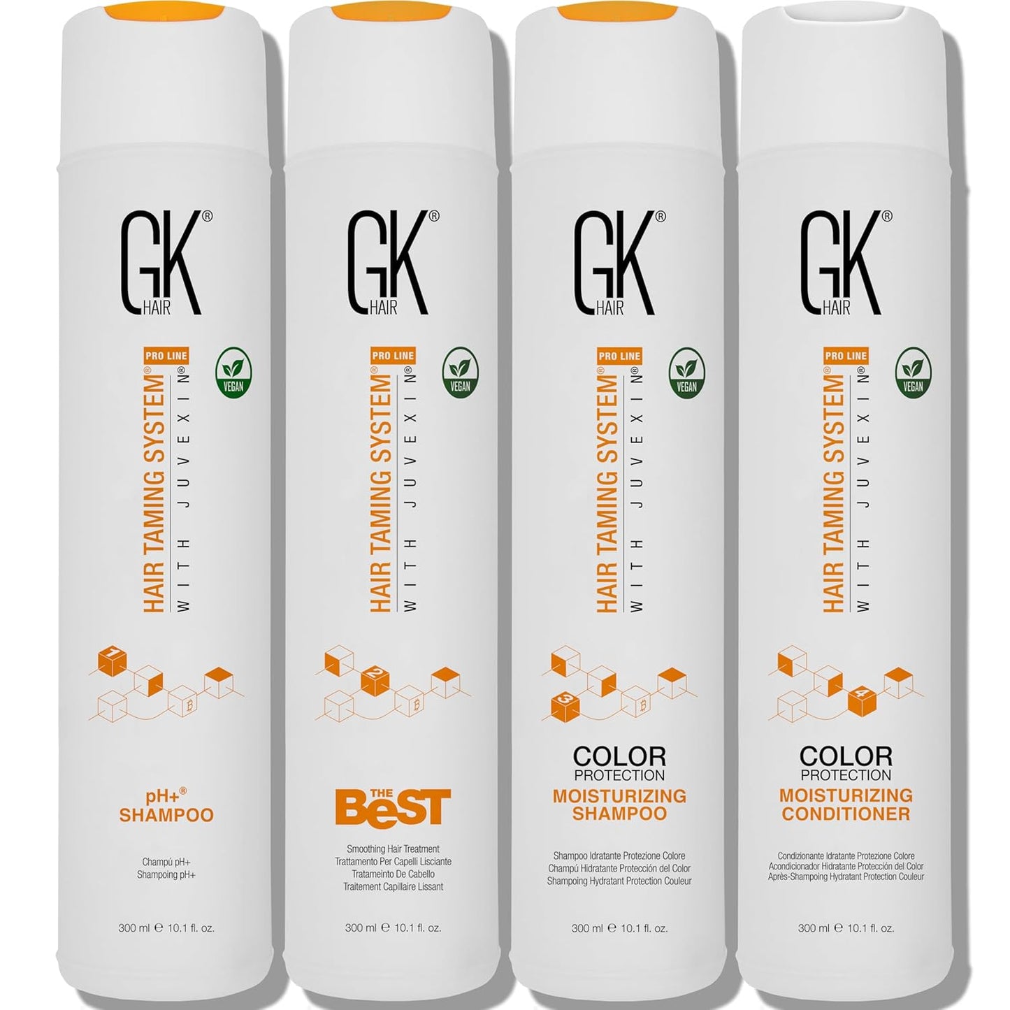 GK HAIR Global Keratin The Best Kit (10.1 Fl Oz/300ml) Smoothing Keratin Hair Treatment Professional Brazilian Complex Blowout Straightening For Silky Smooth & Frizz Free Hair