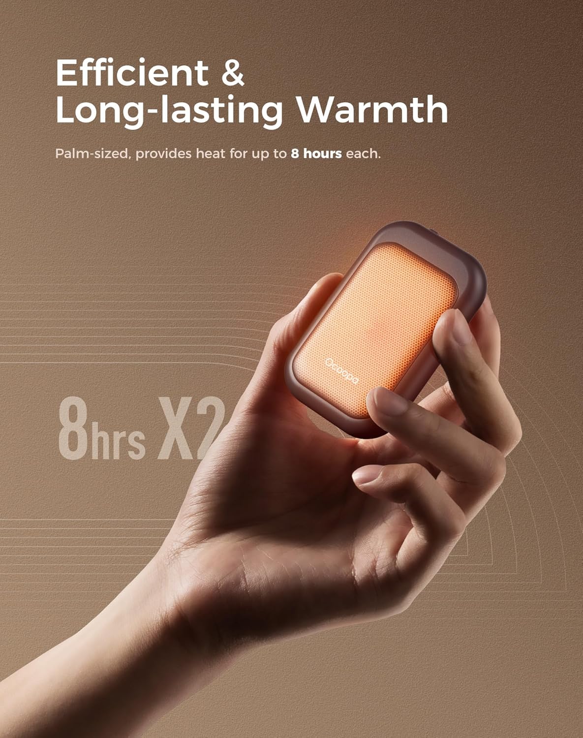 OCOOPA Magnetic Rechargeable Hand Warmers 2 Pack, Card-Style Electric AI Hand Warmers 5000mAh, Pocket Portable Hands Heater, UL Certified, for Men Women, Hunting Essentials, UT4 Young