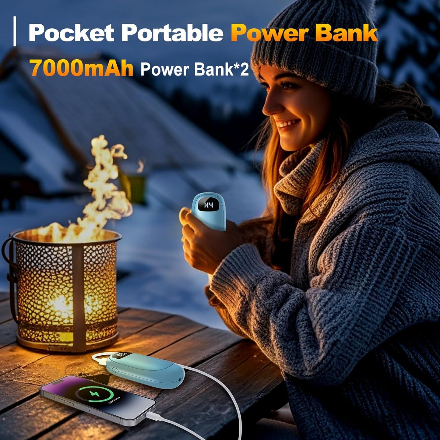 Hand Warmers Rechargeable - Electric Hand Warmers, Max 20 Hrs Warmth 4 Levels Heat Up to 131℉, Dual-Side Heating Portable Reusable Pocket Heater 2 Pack for Raynauds, Hunting, Camping, Golf