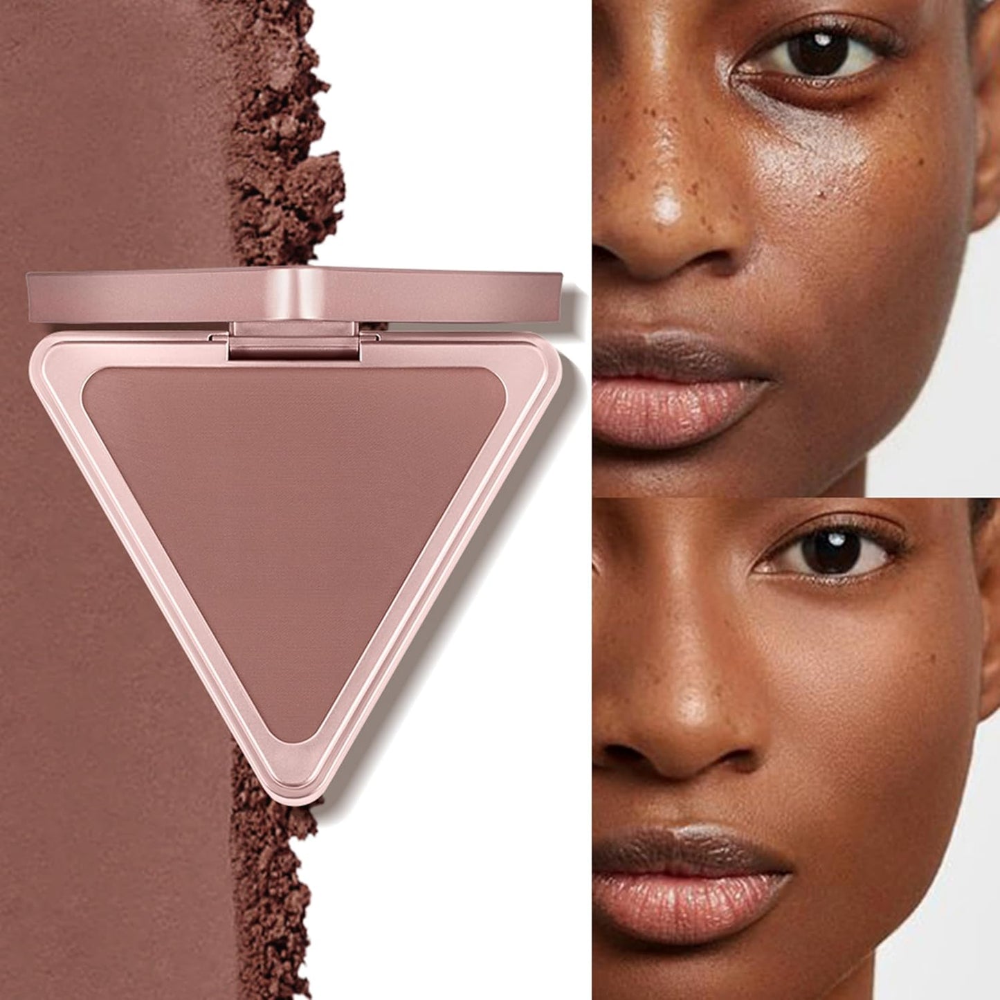 MAEPEOR Matte Bronzer Powder 5 Colors Buildable Natural Contour Bronzer Palette Long Lasting Setting Face Bronzered Powder (04 Medium)