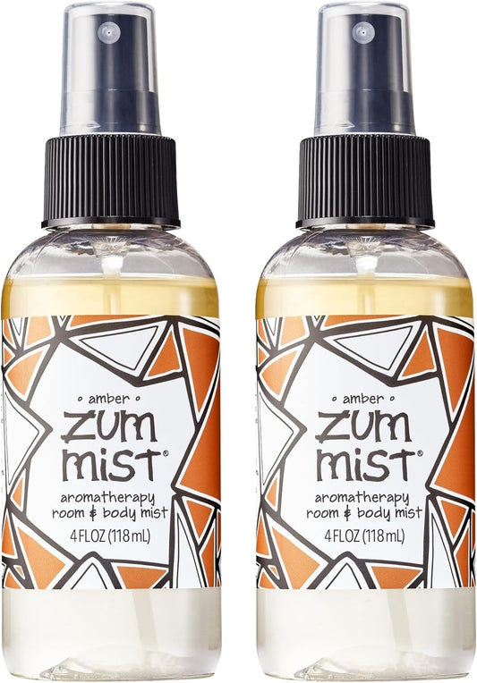 Zum Indigo Wild Mist Room & Body Spray - Aromatherapy Essential Oil Spray - Natural Body Mist & Room Spray - Amber Scent - 4 fl oz (2 Pack)