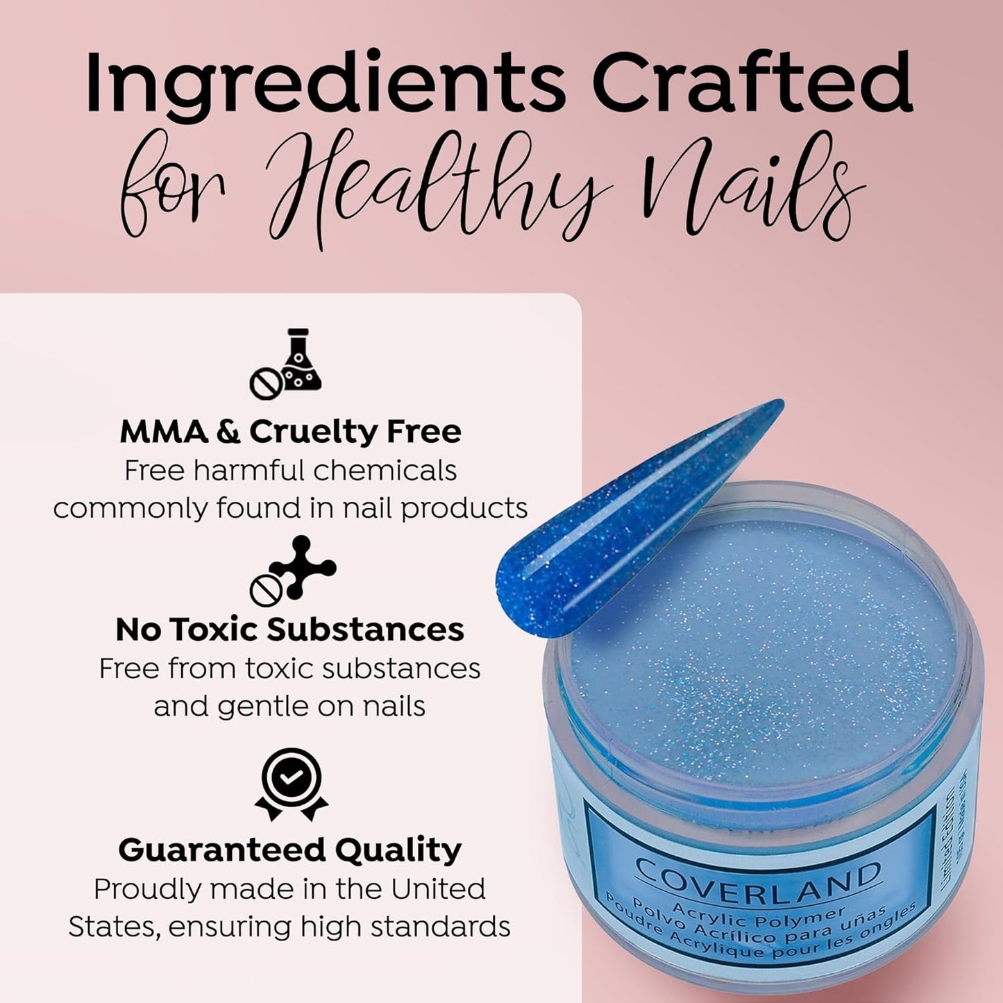 Tones Coverland Acrylic Nail Powder "Miss Independent" - Limited Edition Acrylic Powder for Nail Design, Sculpting, and Masking Nail Bed Imperfections - Professional Acrylic Nail Supplies - (1.5 Oz)