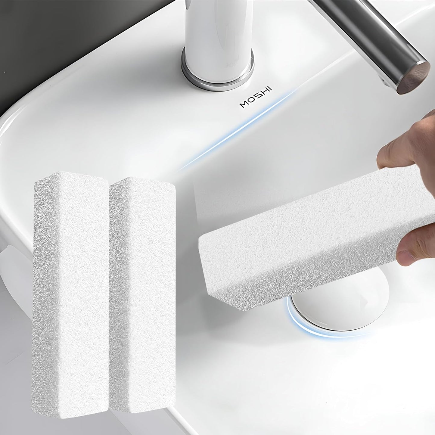 6 Pack Pumice Stone for Cleaning,Scouring Stick,Pumistone for Toilet, Pool, Bathroom, Sink (White D)