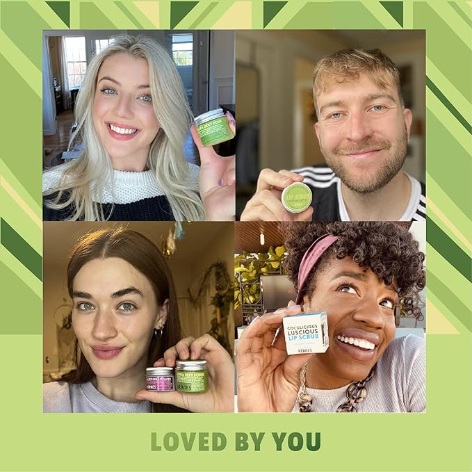 Handmade Heroes Matcha Latte Lip Scrub 1oz | 100% Natural Vegan Skin Care | Deep Conditioning Lip Scrub for Dry Lips with Jojoba Oil Avocado Oil | Natural Lightening Lip Exfoliator & Lip Plumper