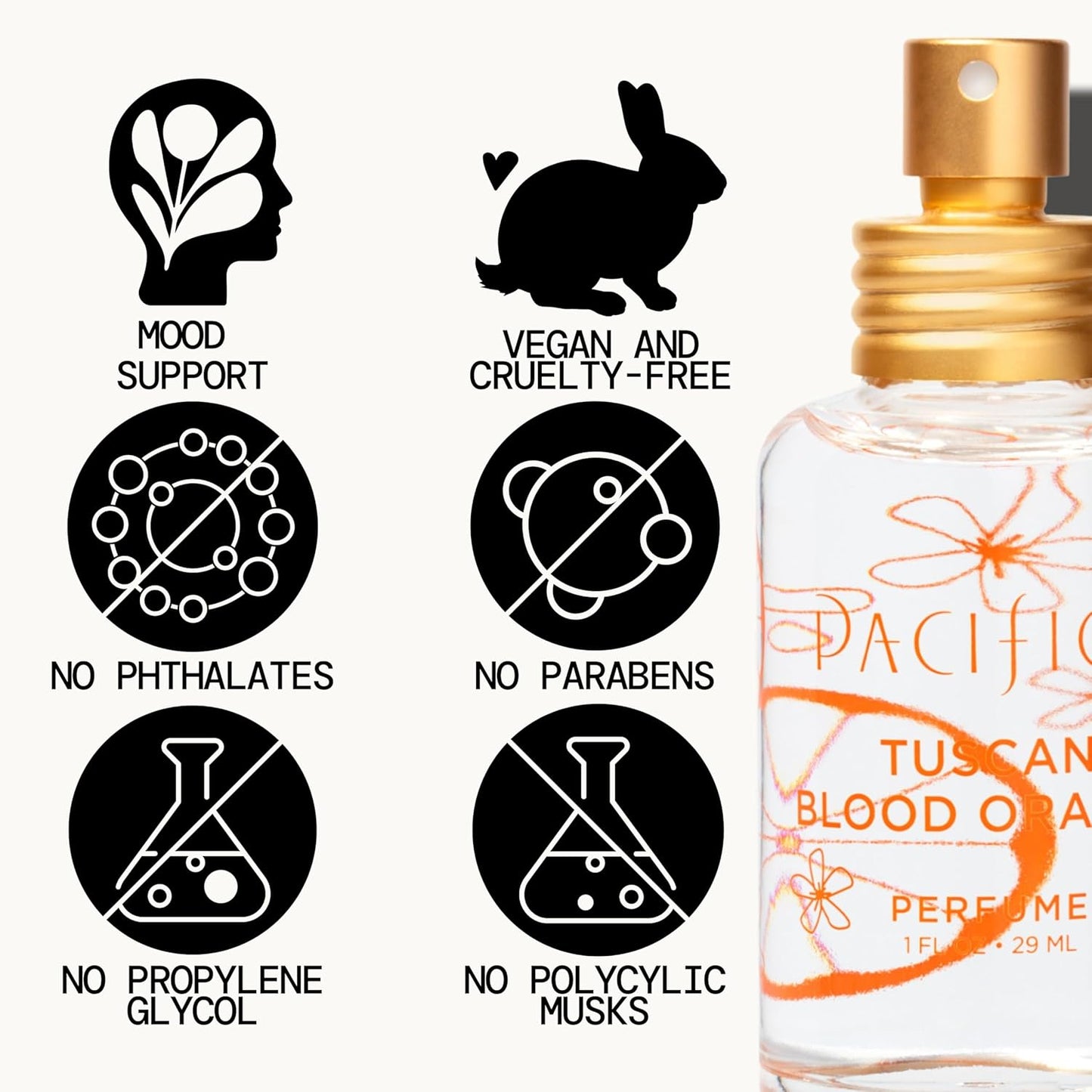 Pacifica Tuscan Blood Orange Perfume Spray for Women - Vegan, Cruelty-Free, Made in USA