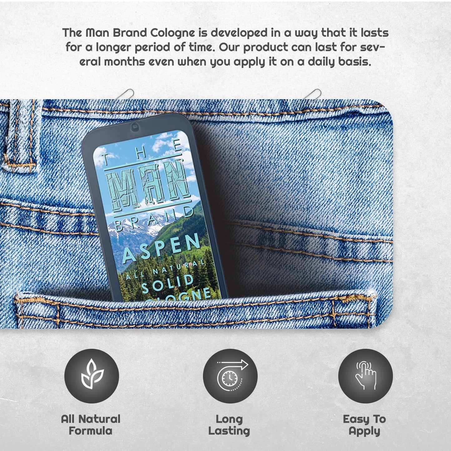 Aspen Solid Cologne for Men - Natural Wax, Redefined Fragrance (0.75 oz)