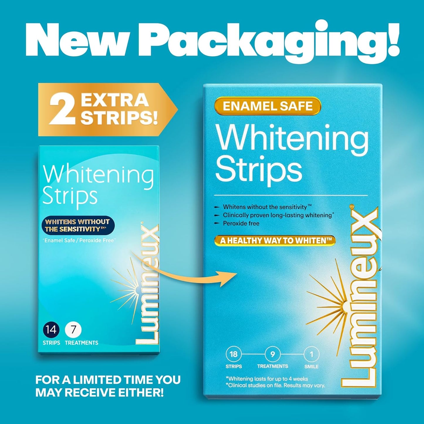 Lumineux Teeth Whitening Strips 9 Treatments – Peroxide Free - Enamel Safe for Whiter Teeth - Whitening Without The Sensitivity - Dentist Formulated - Sensitivity Free